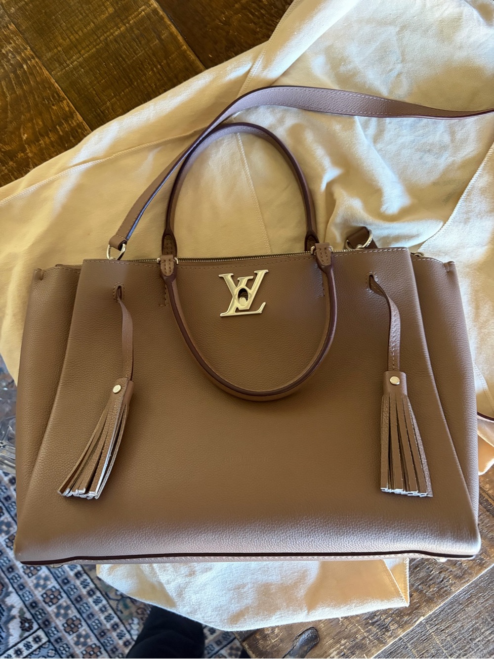 Louis Vuitton Taupe Leather Lockme bag